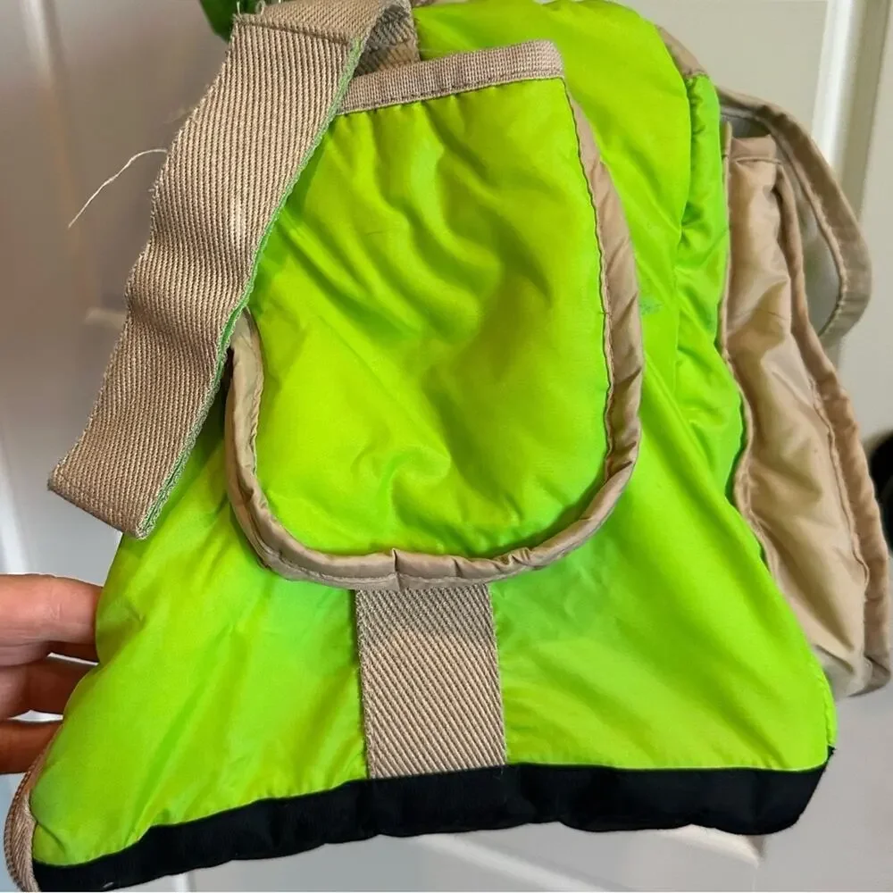 7 A.M. Enfant Voyage Puffer Neon Green Diaper Weekender Travel Bag